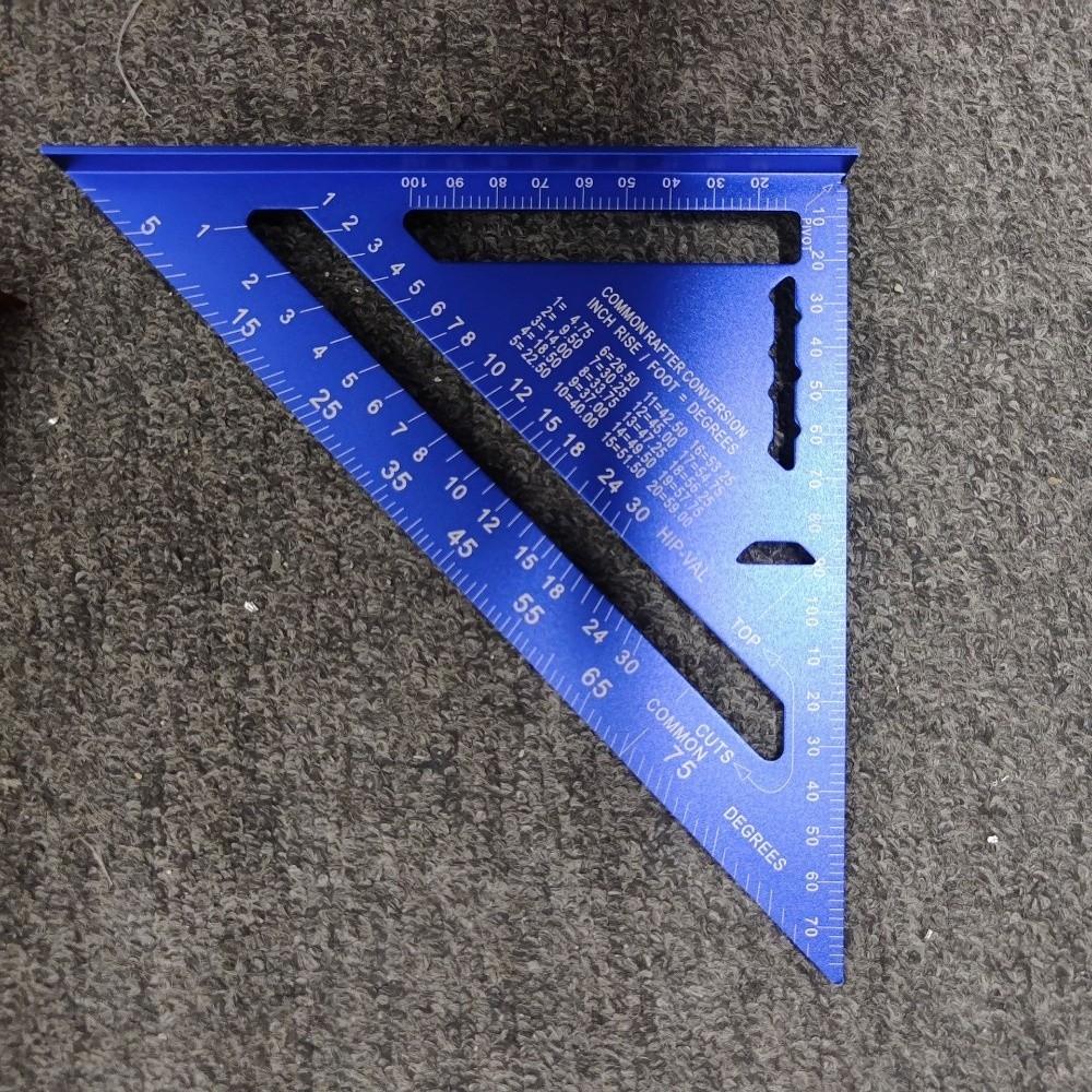 90 Degree Triangle Ruler 7 Inch Angle Ruler Triangular Metric Protractor  Roofing синий