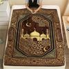 1Pc Muslim Print Flannel Blanket, High Quality Comfortable for All Seasons, Home Decor, Warmth and Comfort, Perfect for Christmas Gifts W122