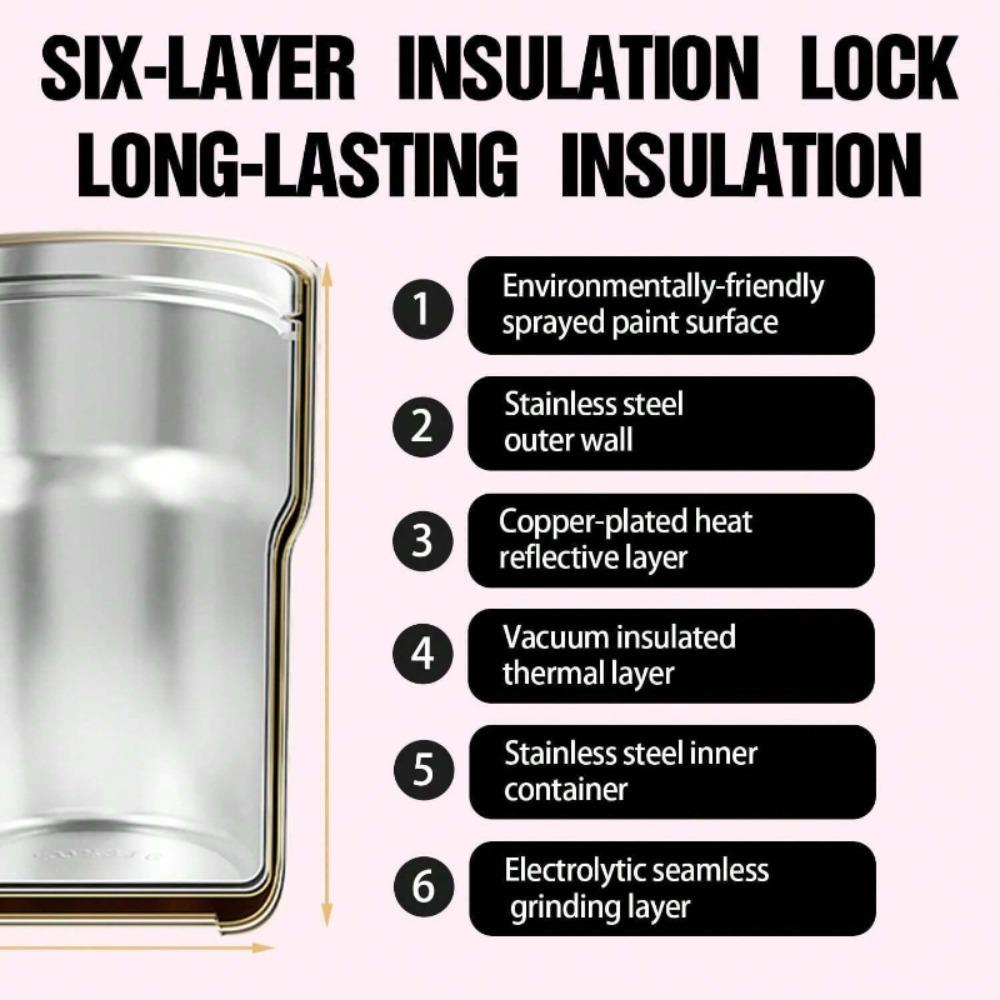 Cestovní hrnek na kávu, Odolný proti rozlití a úniku, Nerezová termoska s víčkem, Opakovaně použitelný, Vhodný pro horké i studené