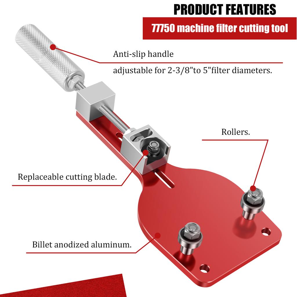 Oil Filter Cutter Tool 77750 Aluminum Alloy Auto Accessories Filter Cutting Range 2-3/8inch To 5inch Oil Filter Cutting Tool