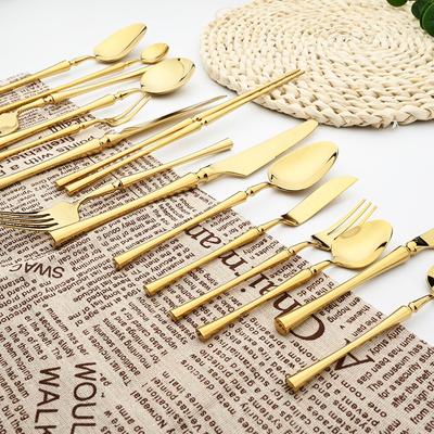 1 PCS Spiegel Vintage Gold Besteck Besteck Set 304 Edelstahl Geschirr Set Geschirr Hause Messer Gabel Teelöffel Besteck Set