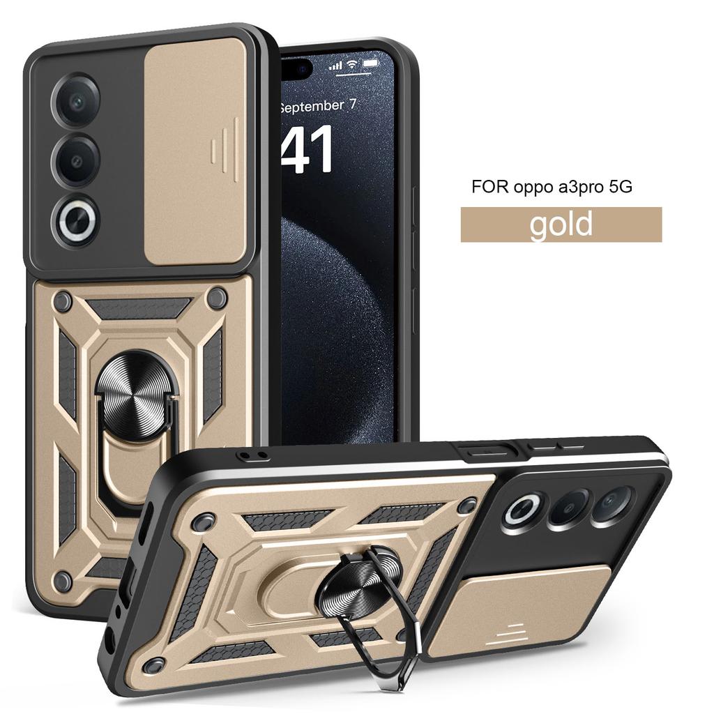 For OPPO A3 5G Japan Case OPPO A3 5G Japan Cover Magnetic Ring Holder Armor Phone Case Slide Camera Protect Back Cover