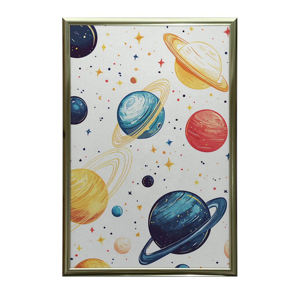 Plakat Kosmiczna Harmonia Plakat Kosmiczna Harmonia, 40X50 Cm, Rama Aluminiowa Złota, Papier Matowy 230 Gsm