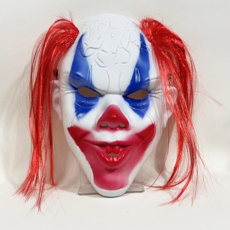 

1Pcs Halloween Horror With Double Ponytail Mask Full Face Funny Terror Decoration Ghost Mask Cosplay Clown Costume Party Props