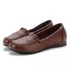 Peas Shoes Fashion Flat-bottomed Soft Leather Single Shoes Spring and Autumn Round Toe Mother Leather Shoes