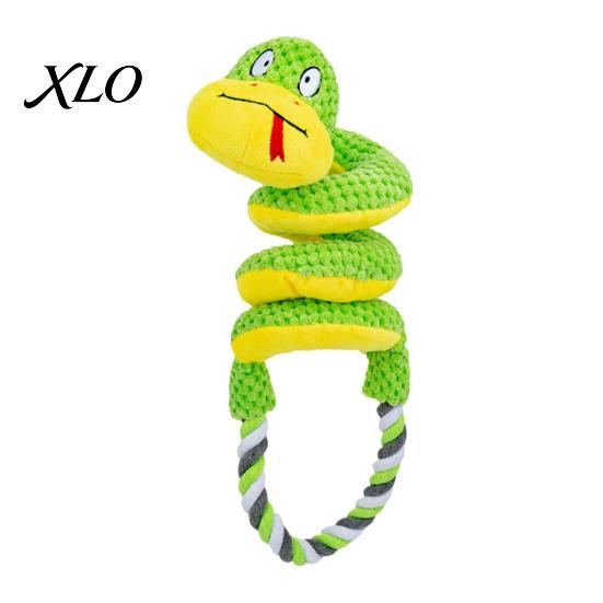 Durable Tug of War Rope Toys Squeaky Dog Toy with Pull Rope, Plush Toy, Indestructible for Aggressive Chewers Spiral Animal Interactive Small