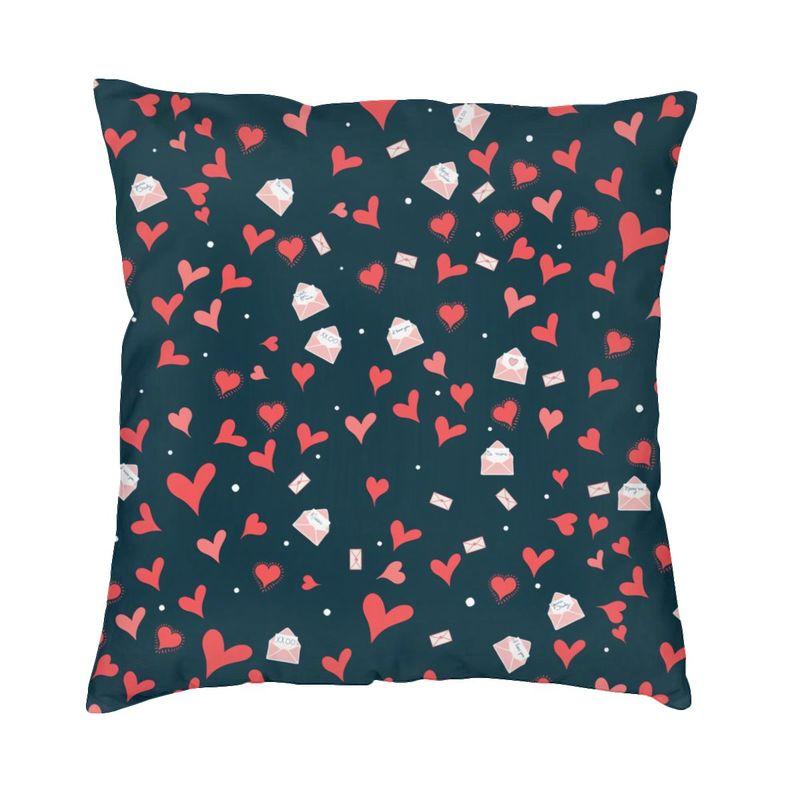 Custom Vintage Valentine Purple Hearts Pattern Throw Pillow Case Decor Home Nordic Cushion Cover Soft Pillowcase
