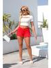Colorful Ripped Fringe Hem Shorts In Stock