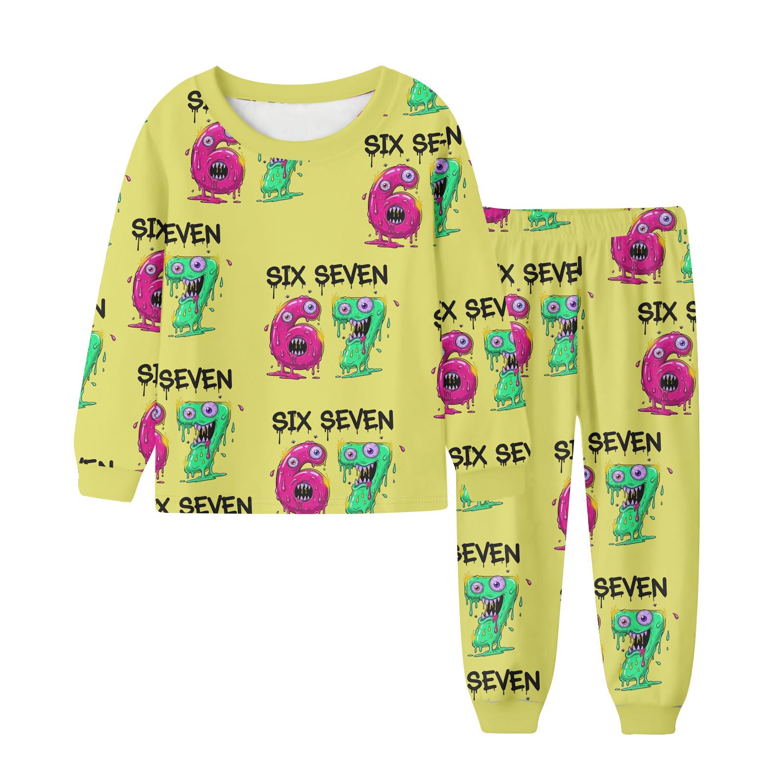 

Children s Fashion Suit Round Neck Long Sleeve Top Pants 160 жовтий