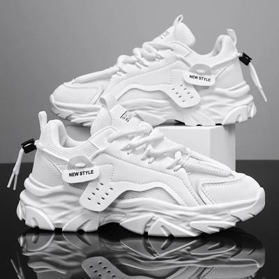 Fashion Men's Breathable Thick Soled Casual Sports Shoes for Outdoor Running Four Seasons New Dad Shoes Soft Soles Comfort Male Sneakers