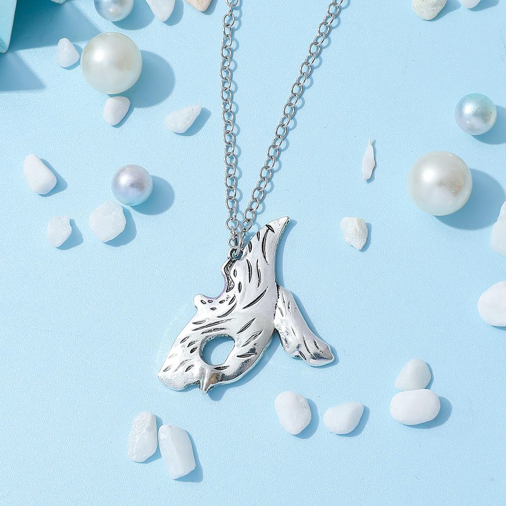 2PCS Antique Silver-plated Necklace Couple Vintage Style League of Legends Peripheral Sheep and Wolf Pendant Jewelry Fans Gifts