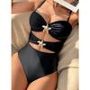 Swimsuit Women's New Removable Shoulder Strap Hollow Tube Top Kink Metal Starfish Accessories Swimsuit Women