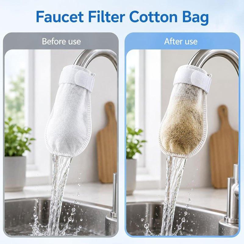 Portable Faucet Filter Cotton Water Purifier Thickened Splash-proof Disposable for Travel Hotel Stay Water Use