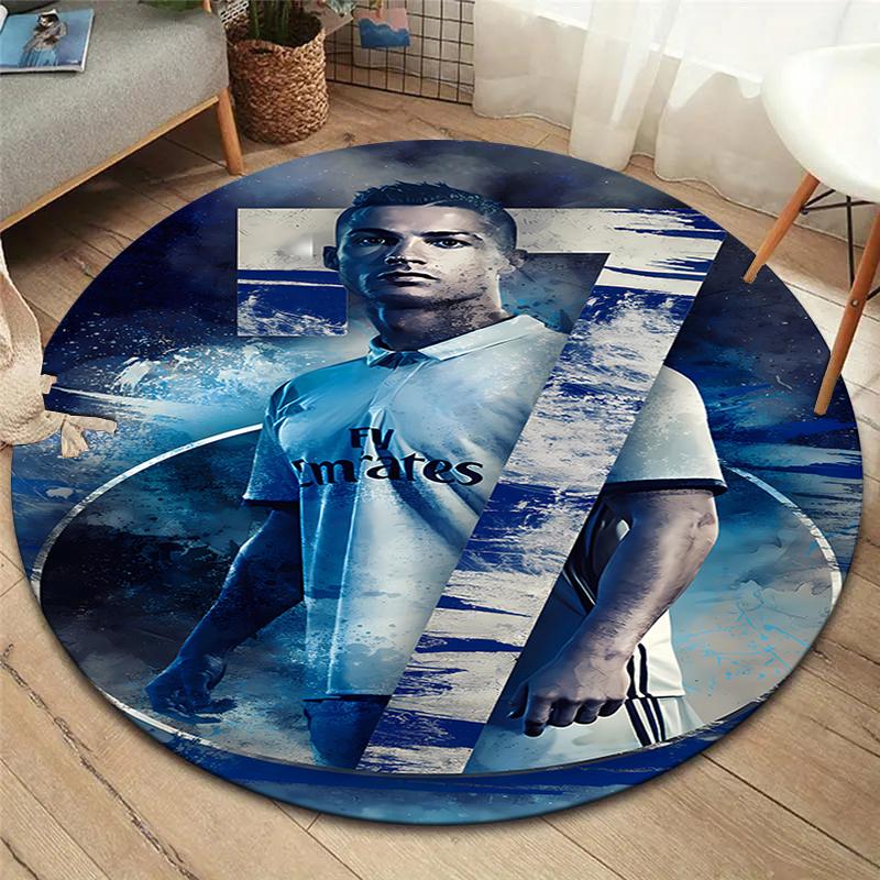 CR7 Round Area Rug,Carpet Rug for Living Room Bedroom Sofa Playroom Decor,Non-slip Floor Mat