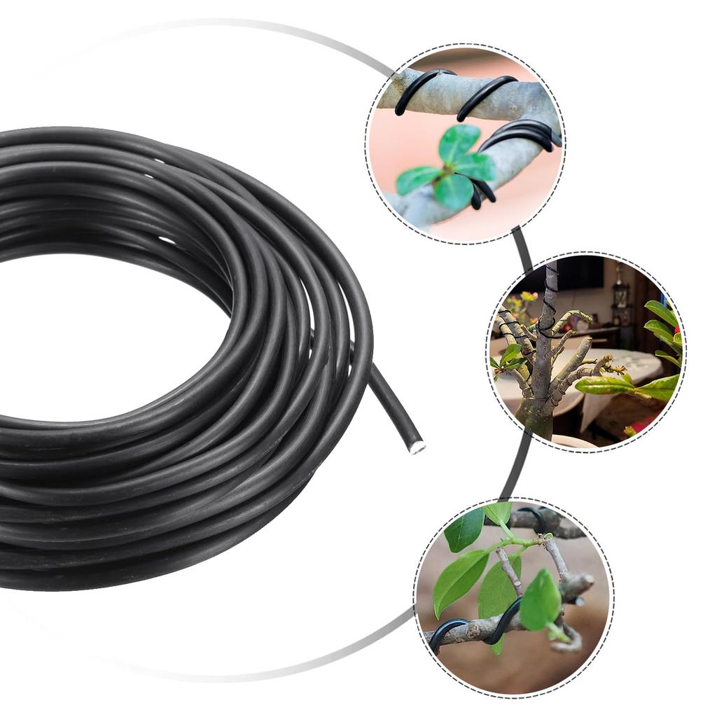Filo di alluminio nero da 1,0 mm, 1,5 mm, 2,0 mm, 3 mm, 4 mm, 5 mm in sei misure per la modellatura di vasi da giardino e piante, lunghezza 5 metri
