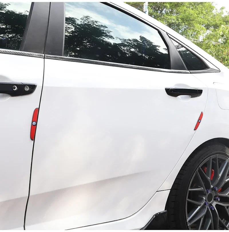 hijk1 ·4Pcs Rubber Bumper Strip Car Door Anti-Collision Emblem Stickers For VW GTI Polo Golf Passat Tiguan Arteon Touareg Taigo Caddy