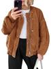 Women Jacket ,stand Collar, Pure Color, Loose and Casual, Long-sleeved ,zipper Fleece Jacket,single-breasted Plush,pocket,baseball Jacket
