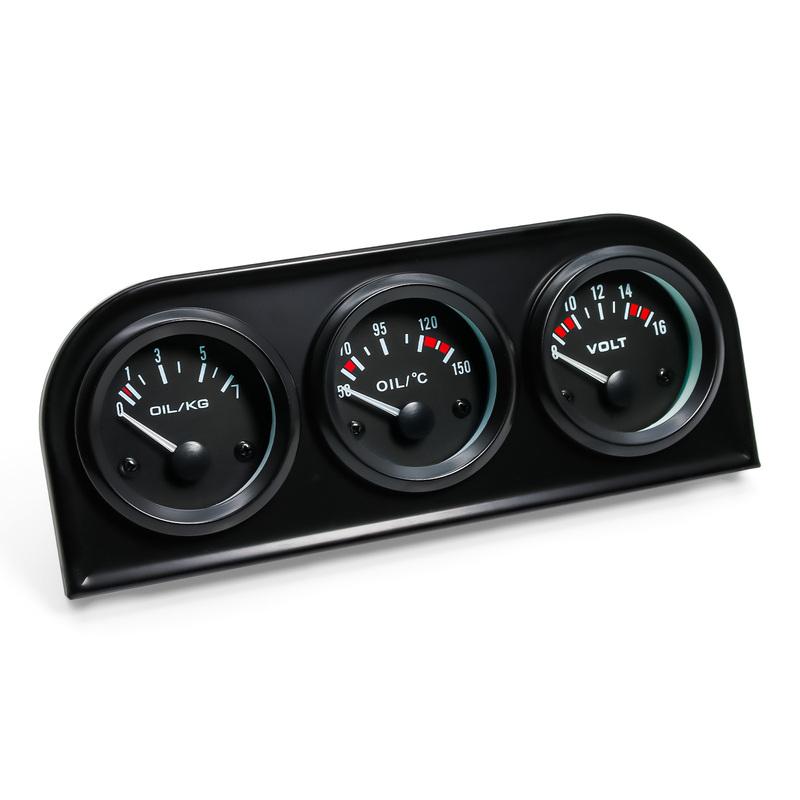 3 in 1 car gauge 52mm Electrial Triple Kit Voltmeter+oil Temp Gauge+Oil Pressure Gauge With Oil temperature/ pressure sensor