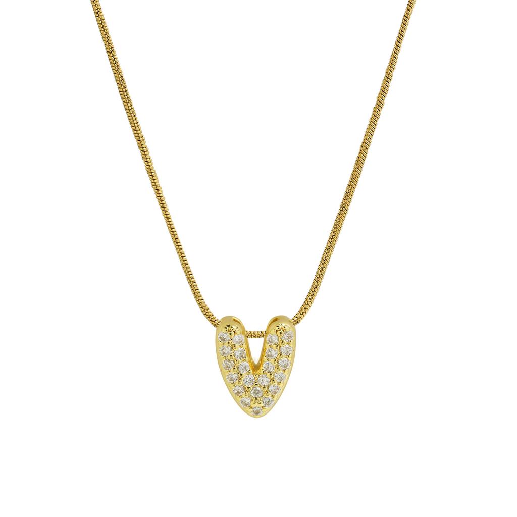 Jemný zirkonový řetízek s drobným iniciálem pro ženy Pozlacená nerezová ocel Hadí řetízek Choker Náhrdelníky Písmenkové přívěsky