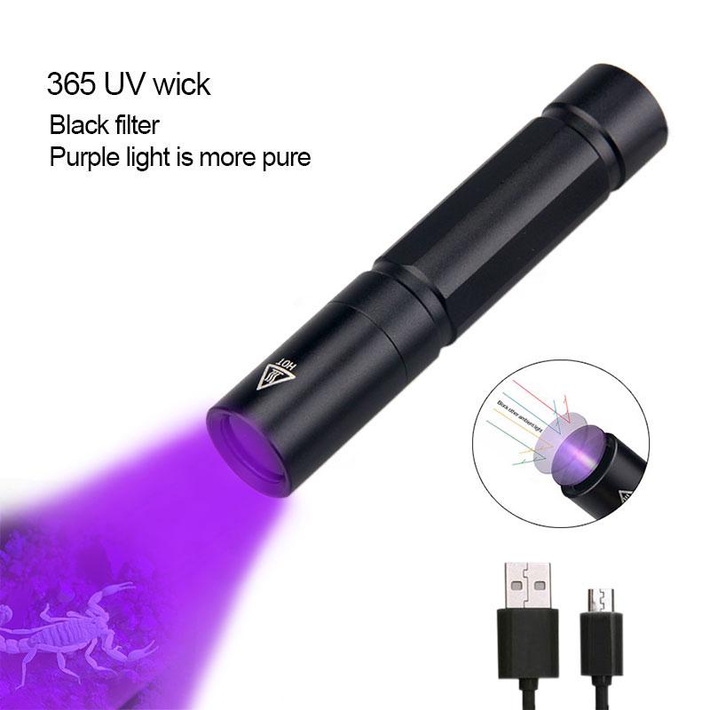 

5 Вт УФ светодиодный фонарик 1 режим портативный черный свет 365 нм длина волны фиолетовый свет детектор мочи домашних животных скорпион женская гигиена фонарик