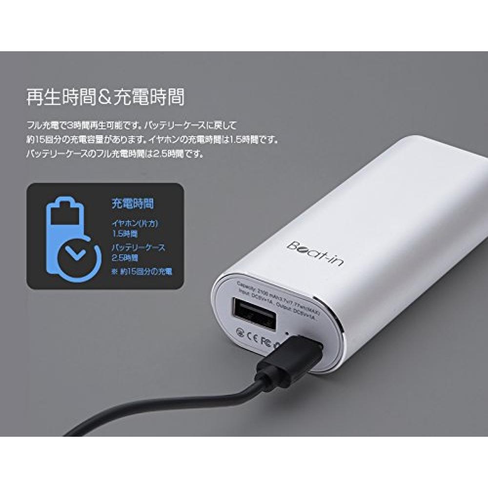 Beat in Power Bank Super Miniature and Complete WirelessEarphones Silver