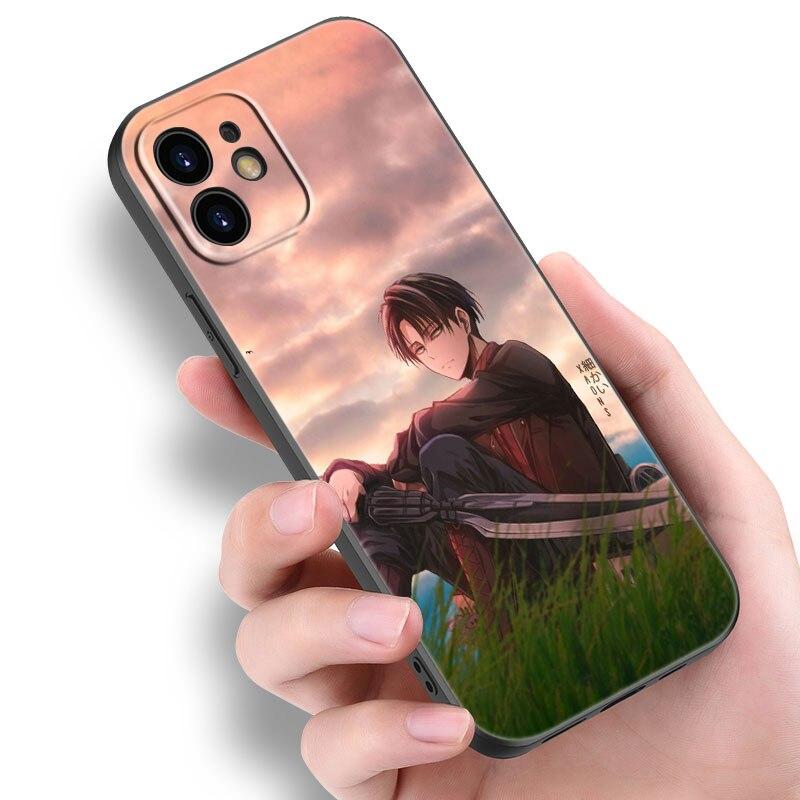 Anime Attack On Titan Phone Case For Apple iPhone 14 13 12 Mini 11 Pro Max 7 8 XR X XS 7 8 Plus SE 2020 2022 Black Cover