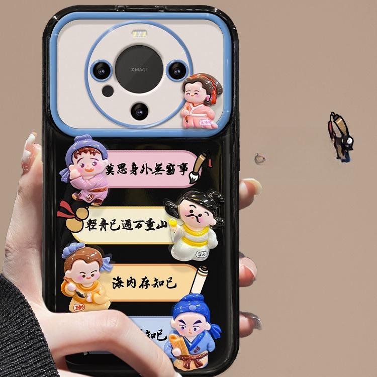 

Подходит для Huawei Mate60pro+ Чехол для мобильного телефона Honor 100/90 Ancient Style Poetry Doll P50/30 Flip Mirror Honor X10