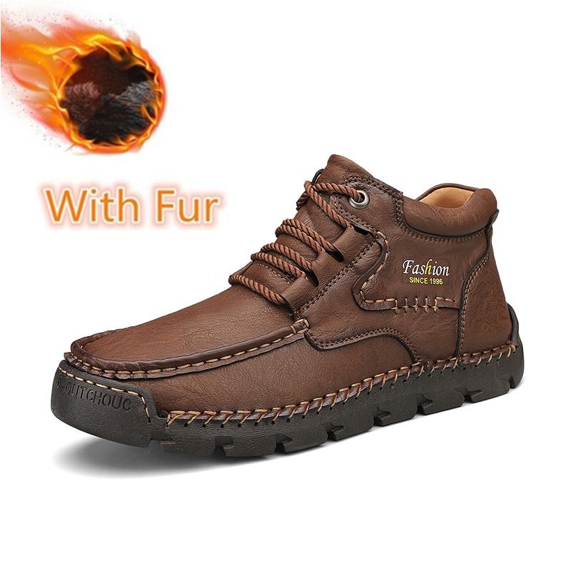 2024 Men's Shoes Men Plush Warm High Quality Boots Winter Snow Boots Retro Desert Boots Men Shoes High Top Sneakers Casual Shoes