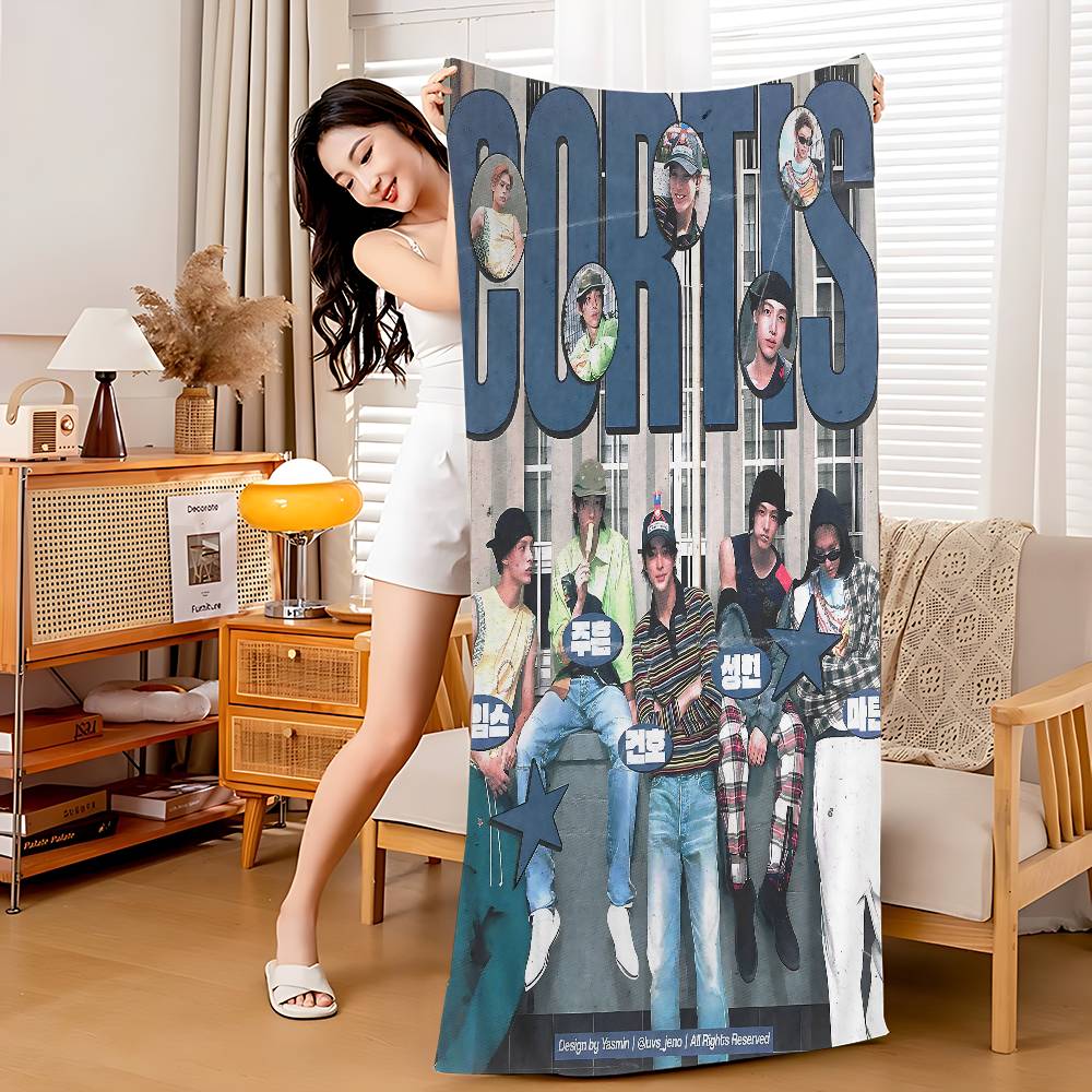 Kpop Music C-CORTIS Microfiber Blanket Quick Drying Beach Towels Oversized Printing Super Absorbent Pool Towel Blanket