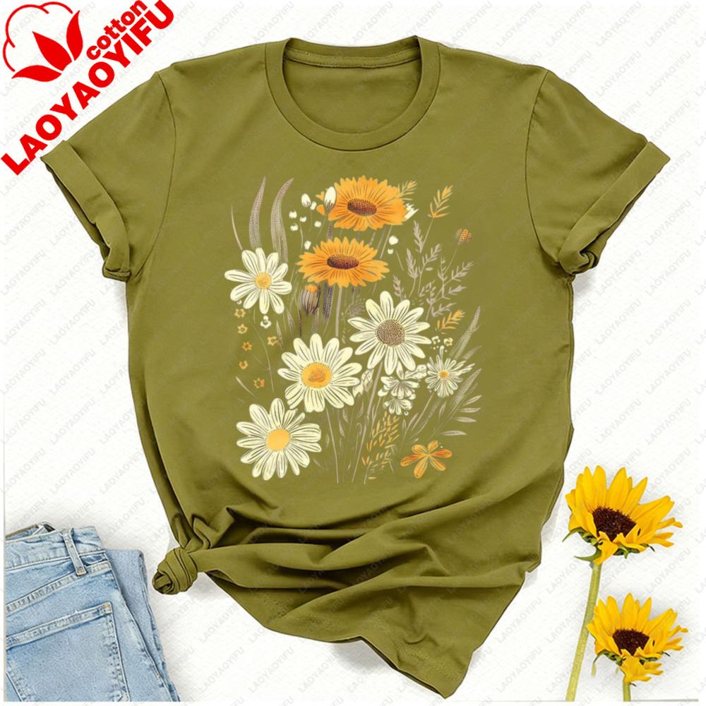 Boho Wildflower Tshirt Floral Flowers Tshirt Cottagecore Tee Nature Lovers Gift Plant Lovers Gardening Gifts Shirts for Unisex