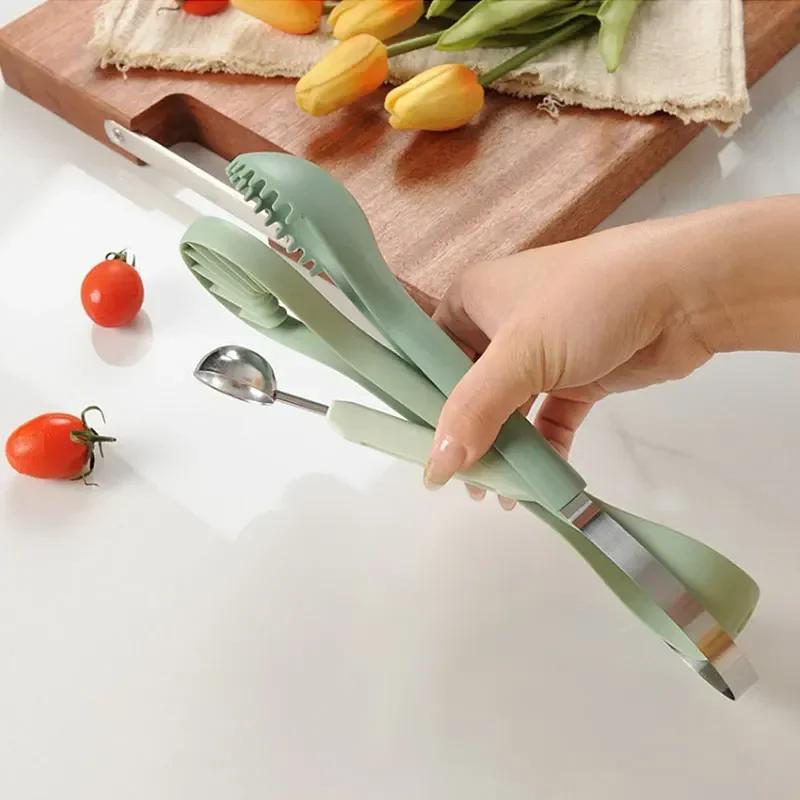 6 In 1 Melon Ball Spoon Setting Knife Shape Set Stainless Steel Fruit Spoon Fruit Carving Tool Watermelon Slicer Kitchen Gadgets