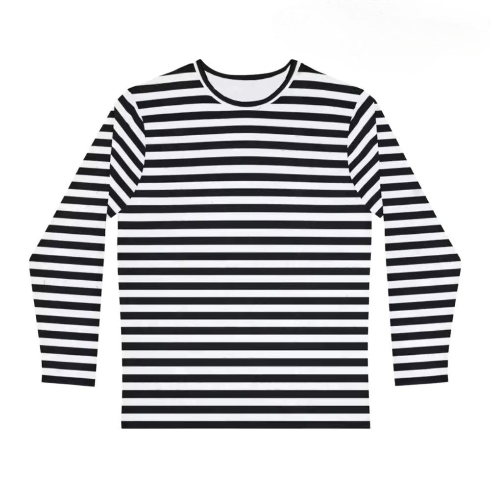Kids Long Sleeve T-Shirt Boys Creativity Stripe Print Autumn Children Top Round Neck Fashionable Comfortable Versatile Leisure T-shirt