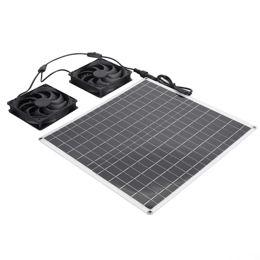 Solar Exhaust Fan High Efficiency Monocrystalline Solar Panel IP65 Waterproof 3000RPM Dual Solar Powered Exhaust Fan