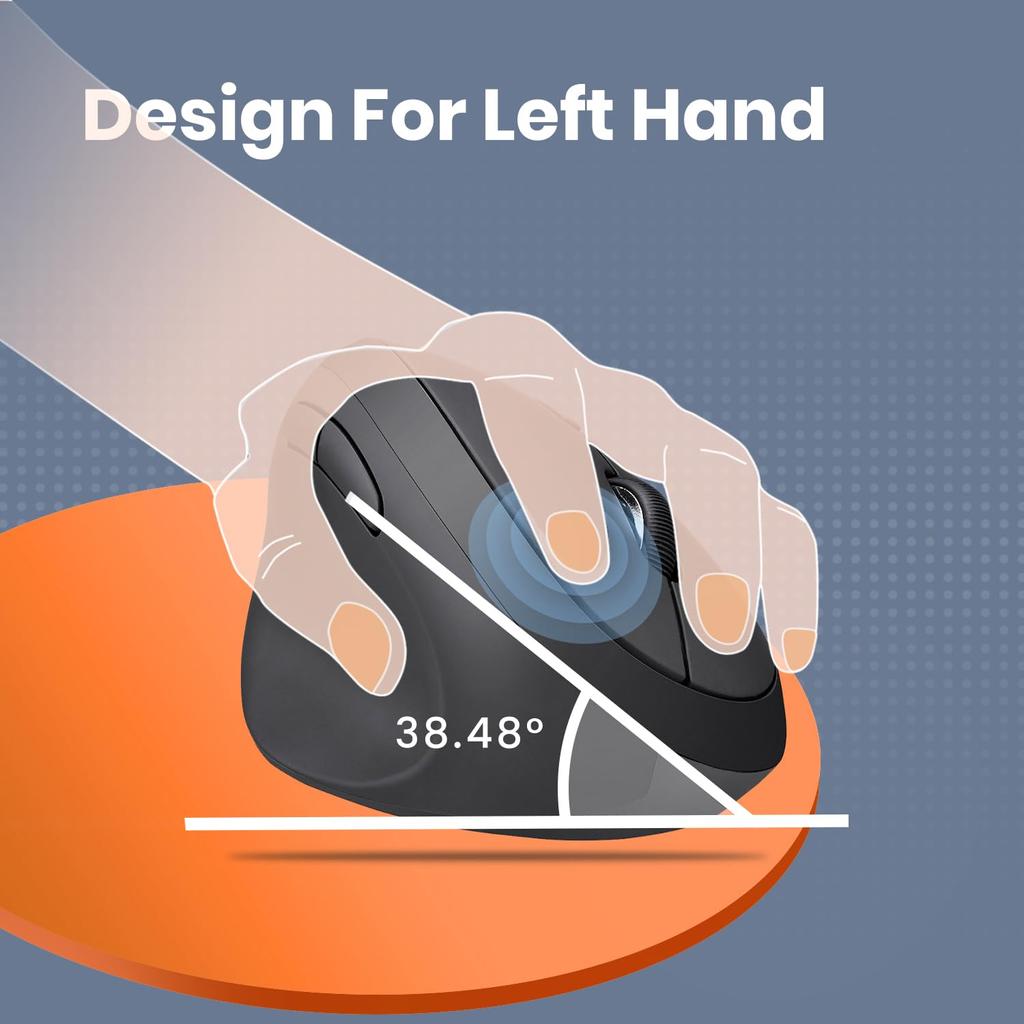 Perix Ergonomic Mouse Wireless Small Quiet Design Rubber Processed Ergonomics for Users Guaranteed PERIMICE-719L Left-handed [Genuine Product]