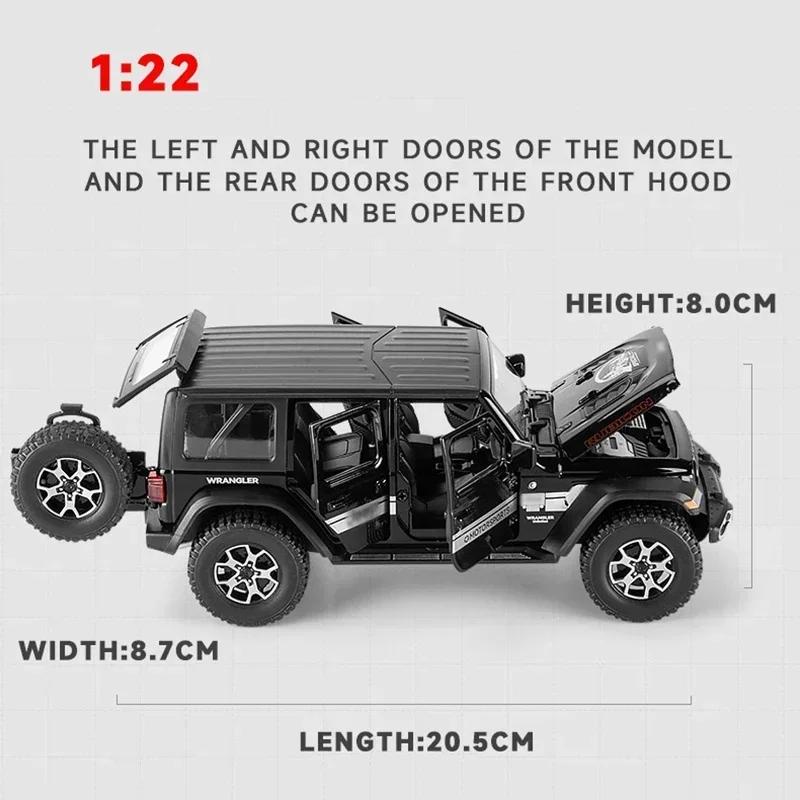 1:22 Jeep Wrangler Rubicon Off-Road High Simulation Diecast Car Metal Alloy Model Car Toys for Children Gift Collection