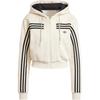 adidas Originals 70er Jahre Kurzer Kapuzenpullover mit durchgehendem Reißverschluss aus weichem Fleece Unisex Wonder White JN7664