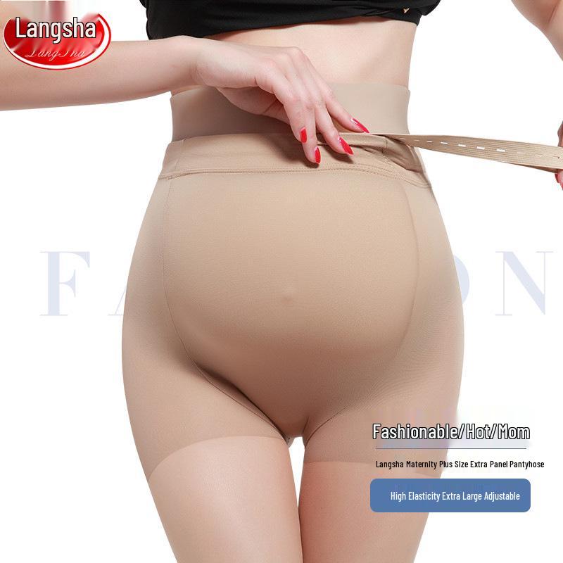 

Langsha Maternity Чулки с поддержкой, устойчивые к зацепкам - Черные и телесные летние леггинсы One Size - Adjustable Maternity Full Footstockings телесный