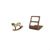 Rustic Wood Horse Figurine Organizer for Countertop Cabinet TV Stand NightStand Tabletop with Two