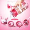 600ml/20oz Children's Straw Cup Deer Antler Creative Leak-proof Water Bottle with Straw Suitable for Campus Boys/Girls BPA Free