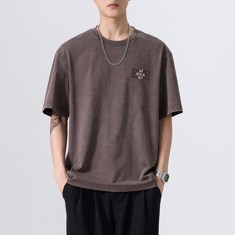 New Summer Men's Printed Short-sleeved T-shirt Large Size Loose American Retro T-shirt