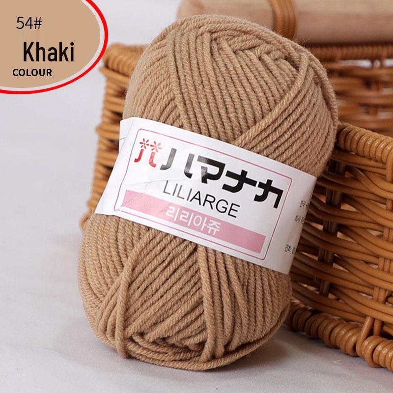 Korean Baby Milk Cotton Yarn: 4-Strand Crochet & Hand Knitting Yarn for Dolls, Infants, and Children.