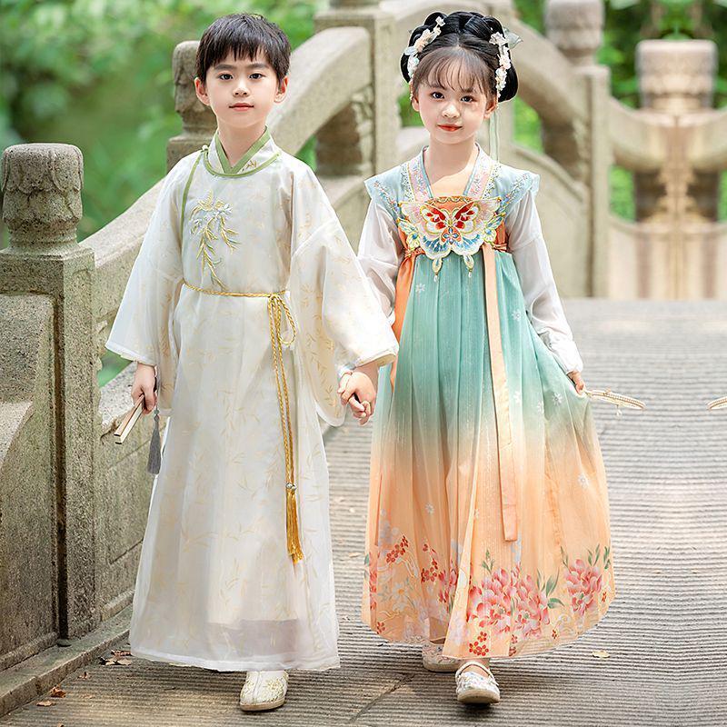 Hanfu Boys' Tang Suit 2025: Chinese Style Ancient Costume for Children - Super Fairy Summer Mid-Autumn Festival Dress Set.