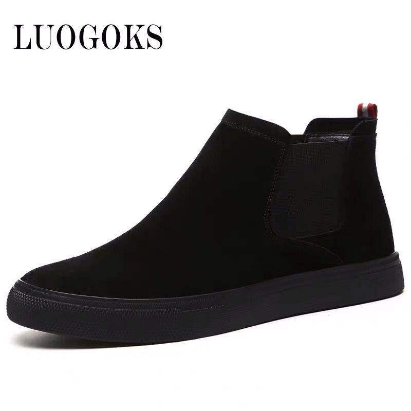 Winter Martin Boots Men's Cotton Shoes High-top Shoes Men's Korean Version Fleece Board Shoes Darth Vader Mid-top Shoes Men's Trendy Shoes