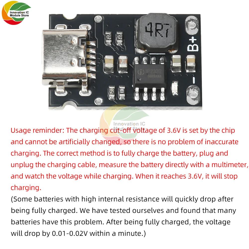 1S 3.2V/3.6V 2.4A DC 4.5-5.5V Charging Board LiFePO4 Battery Dedicated Charging Module High Current Charging Board Type C