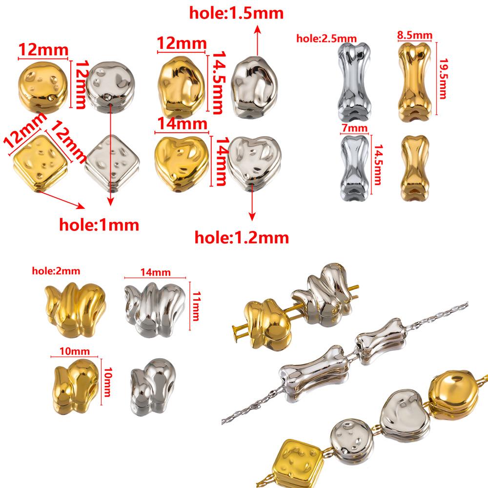50pcs 20pcs Plastic ABS Bone Irregular Mountain Heart Square Spacer Bead Jewelry Making Charms Loose Beads DIY Bracelet Necklace
