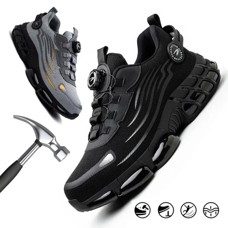 New Work Safety Shoes 36-48 Size For Women MenMens Steel Toe Athletic Shoes WaterproofLightweight Breathable Antiskid Boots Men Work
