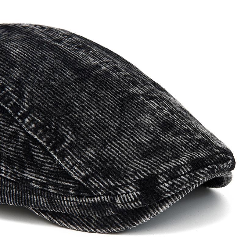 Autumn Winter Corduroy Beret Men Painter's Cap British Vintage Progressive Cap