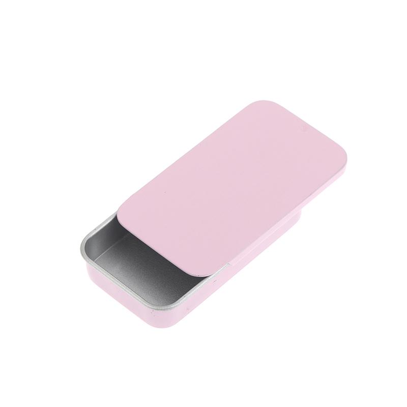 60*34*11mm Slide Cover Aluminum Box Refillable Containers Square Storage Box Cosmetic Lip Balm Cream Jewelry Pill Case