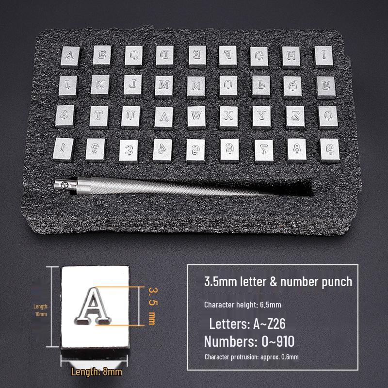 Handgefertigtes Lederhandwerkzeug: Alphabetstempel für Digitaldruck & Schnitzen