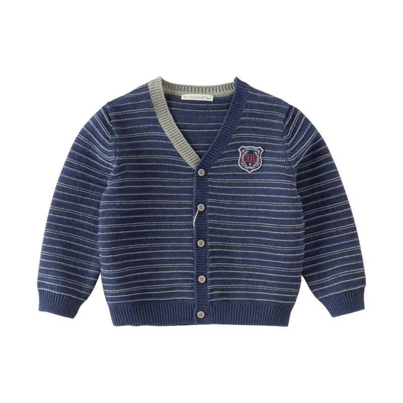 Boy's Striped Knit Cardigan